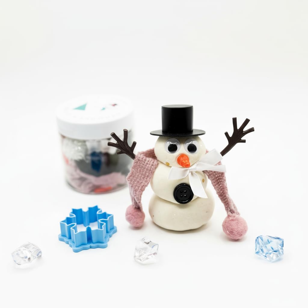 Art of Dough Snowman Sensory Play Kit for Kids – 6oz Homemade Play Dough Jar with Winter Accessories, Fine Motor Preschool Activity, Creative Holiday Toy for Ages 3+