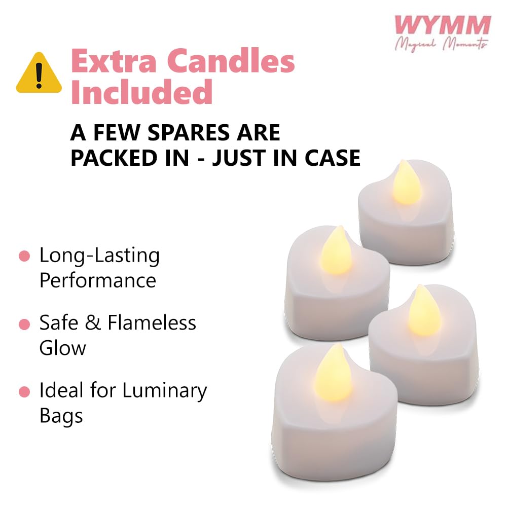 WYMM It Was Always You Light Up Letters with 30 Tea Lights Candles and 1000 Red & Pink Rose Petals - Luminary Bags Engagement Party Decorations & Anniversary Decorations Ideal Gift For Men & Women