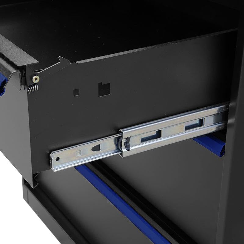 Montezuma Garage Tool Storage System - 30.5 x 24" Locking 4 Drawer Workbench with Ball Bearing Slides & Stainless Steel Worktop - BKMG30244BC
