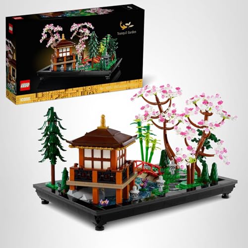 LEGO Icons Tranquil Garden Building Set - Detailed Japanese Zen Garden DIY Kit for Adults, Ages 18+ - Gift for Birthday - Building Block Set for Home Decor - 10315