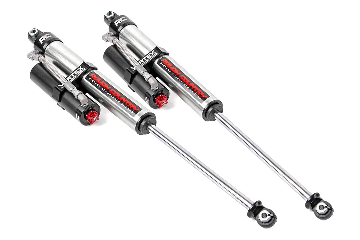 Rough Country Vertex 2.5 Reservoir Rear Shocks for Ford F-250 Super Duty (2005-2016) - Fits 4-8" Lift, Nitrogen-Charged Monotube Design, Set of 2