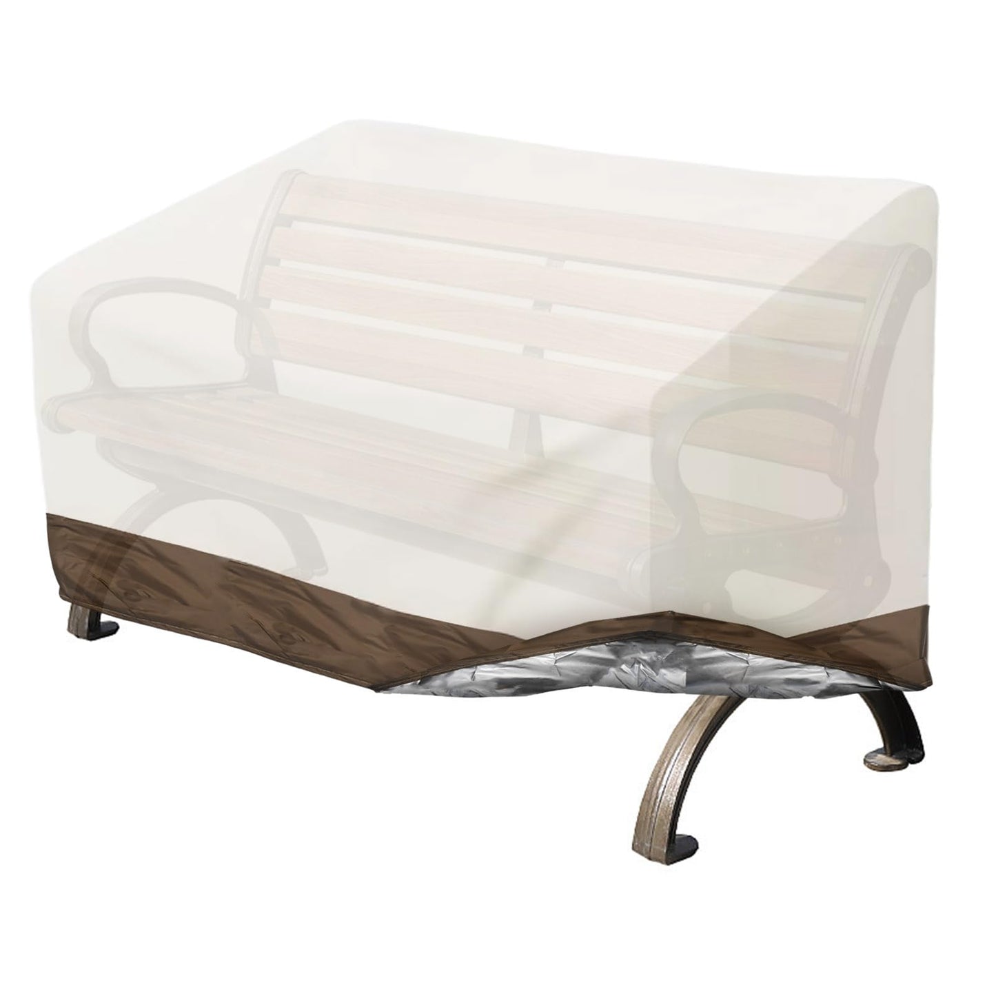 Hoypeyfiy Patio Bench Cover,Furniture Bench Cover,Waterproof Windproof Oxford Fabric Bench Cover for Furniture (White)