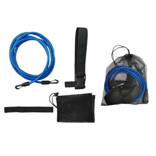Chiffonade 3 Meter Elastic Swimming Tether Trainer Belt with Bungee Cord Adjustable 55cm-1.05m Waist Belt for Stationary Swim Training for Adult