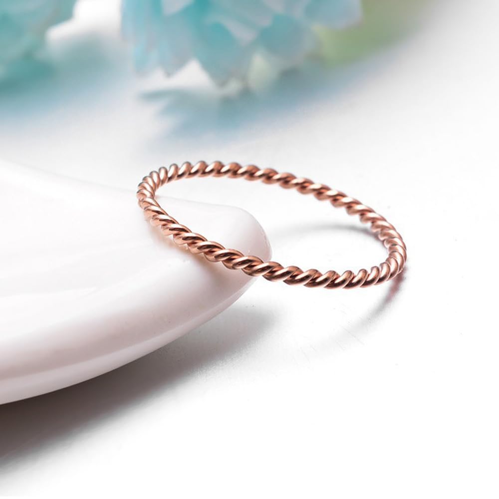LIU JUN Copper Tensor Ring For Women, Pure Copper Tensor Solid Twisted Handmade Health Rings Set For Women Men Fashion Energy Jewelry Gifts (pure copper, 6)