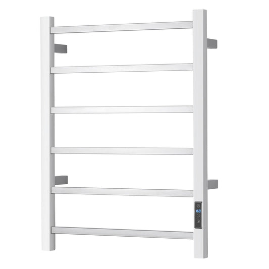 SHARNDY Electric Towel Warmer with Built-in Timer - Wall Mounted Heated Towel Rack Bathroom, Plug-in Design & Brushed Stainless Steel