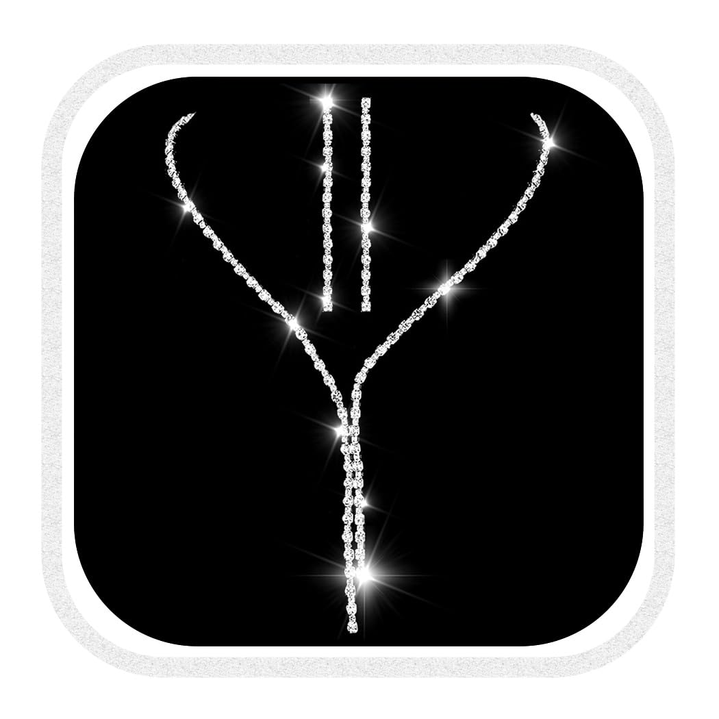 Unicra Silver Prom Jewelry Sets Rhinestone Necklace and Earring Set Bridal Wedding Jewelry for Women and Brides