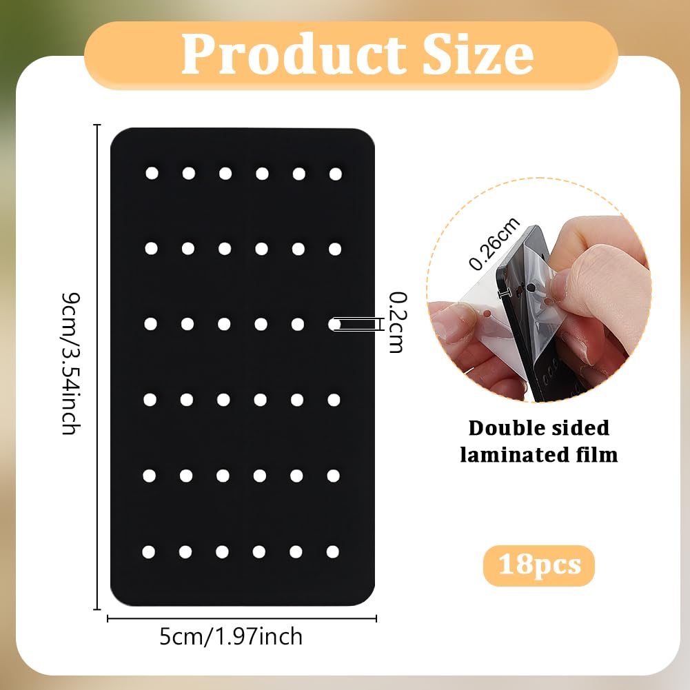 OLYCRAFT 18Pcs Acrylic Earring Display Cards 24 Holes Black Earring Organizer Portable Earrings Holder Jewelry Organizer Holder Show Rack for Home Travel Stud Earrings Jewelry Storage and Display