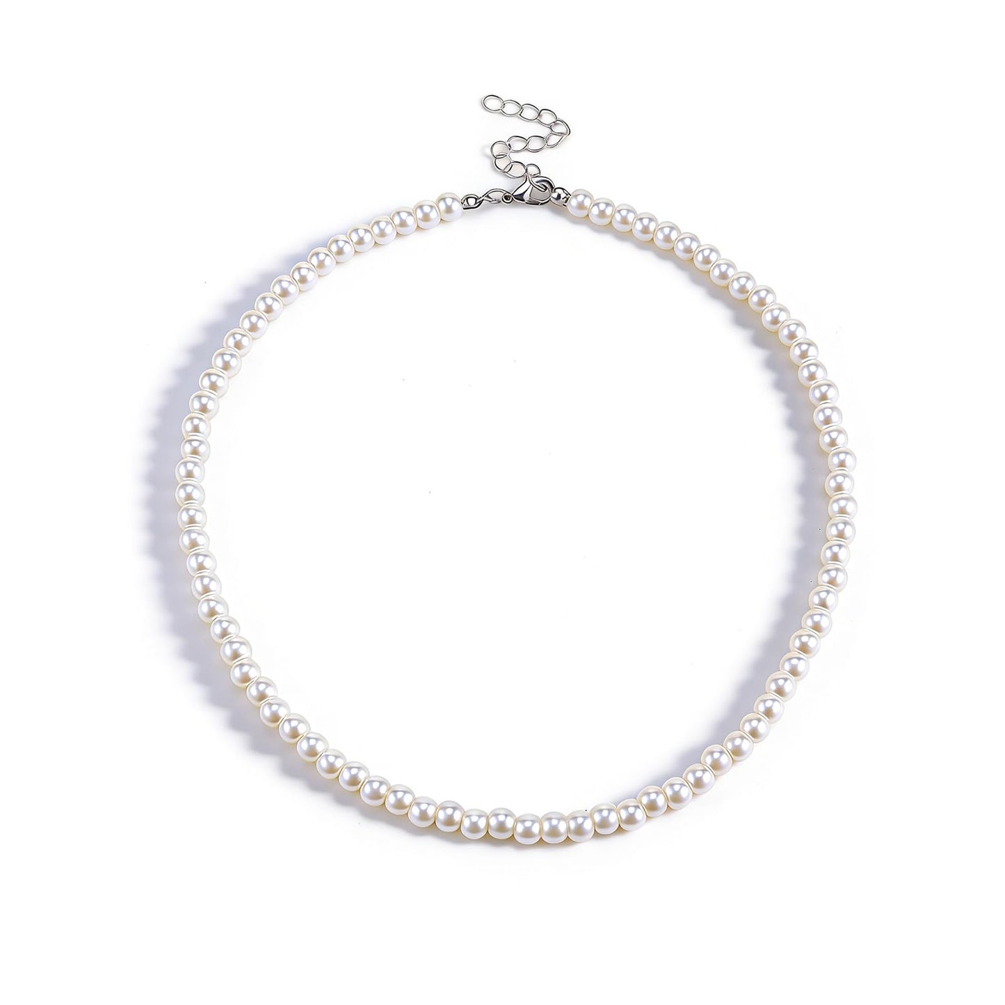 Lookray Pearl Necklace for Women Dainty 6MM Round Imitation Pearl Choker Necklace Simple Multilayer ‌Pearls Choker Fashion Wedding Pearls Jewelry for Brides