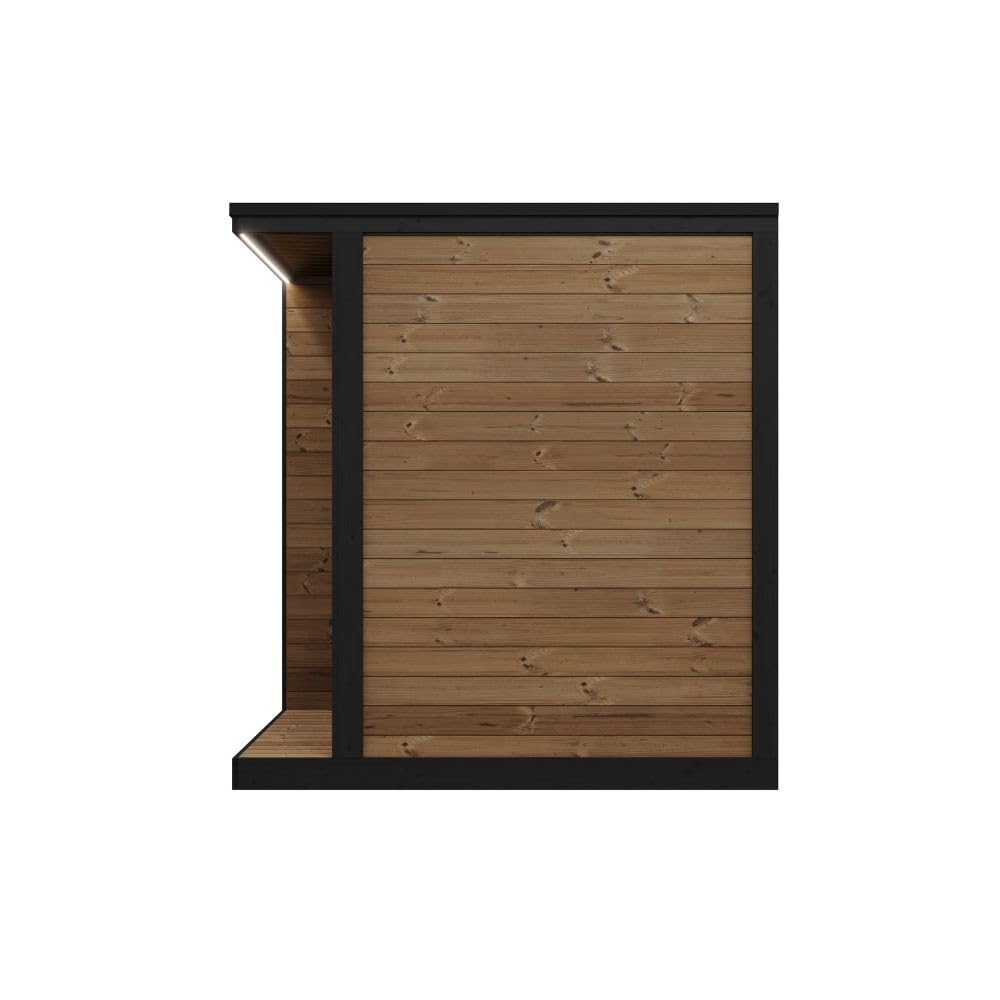 saunalife GL4 Outdoor Sauna Kit, Garden Luxury-Series Outdoor DIY Sauna Kit, Thermo-Spruce, up to 4 Persons Bundles (Sauna Heater and Sauna Stones Included) (Harvia Cilindro PC60E - Xenio WiFi)