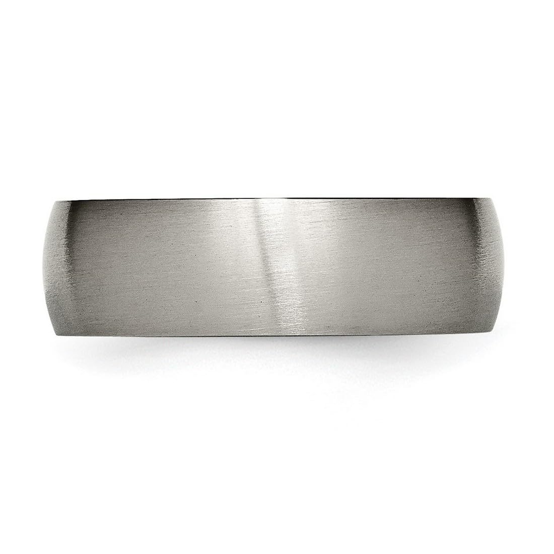 JewelryWeb Titanium Half Round 7mm Brushed Band Ring Size 14 Ring for Women and Men