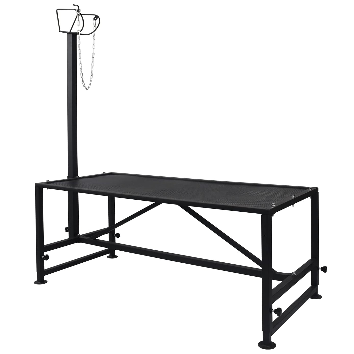 Belinova Goat Milking Stand 600Lbs Goat Stand Sheep Stand for Trimming Metal Livestock Stand with Adjustable Headpiece Goat Shearing Livestock Stand Height Adjustable, Black