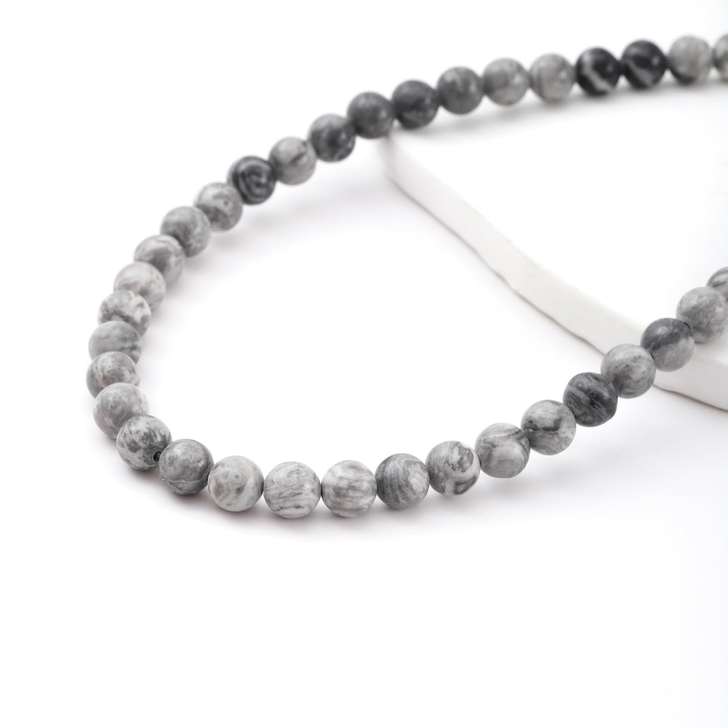 10mm 38pcs DIY Natural Map Stone Beads Round Healing Crystal Gemstone Loose Beads for Jewelry Making Handmade Bracelet Necklace