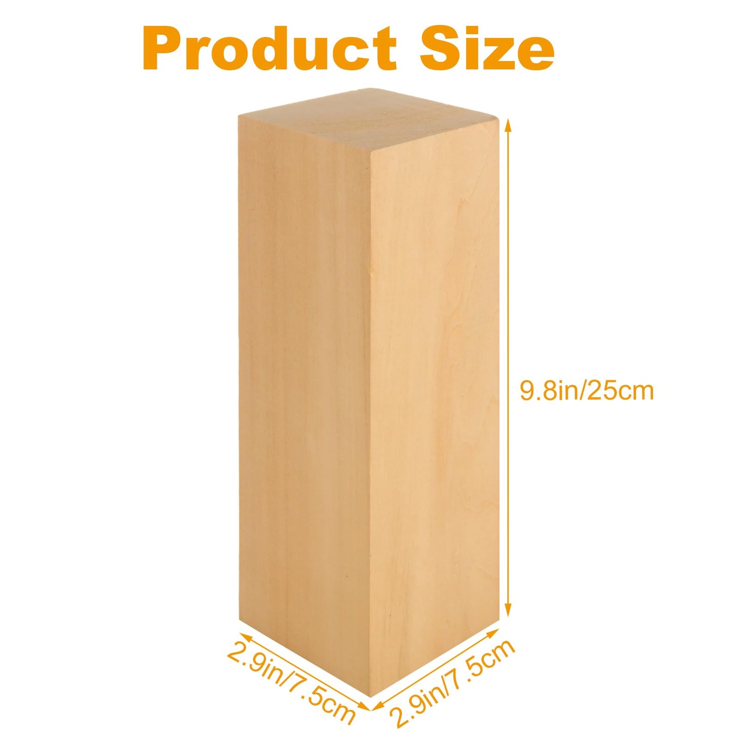 ACXFOND 2 Pack 10x3x3 inch Basswood Carving Blocks, Unfinished Bass Wood Blocks for Wood Carvings for Home, Class, Arts, Crafts, Christmas DIY Supplies