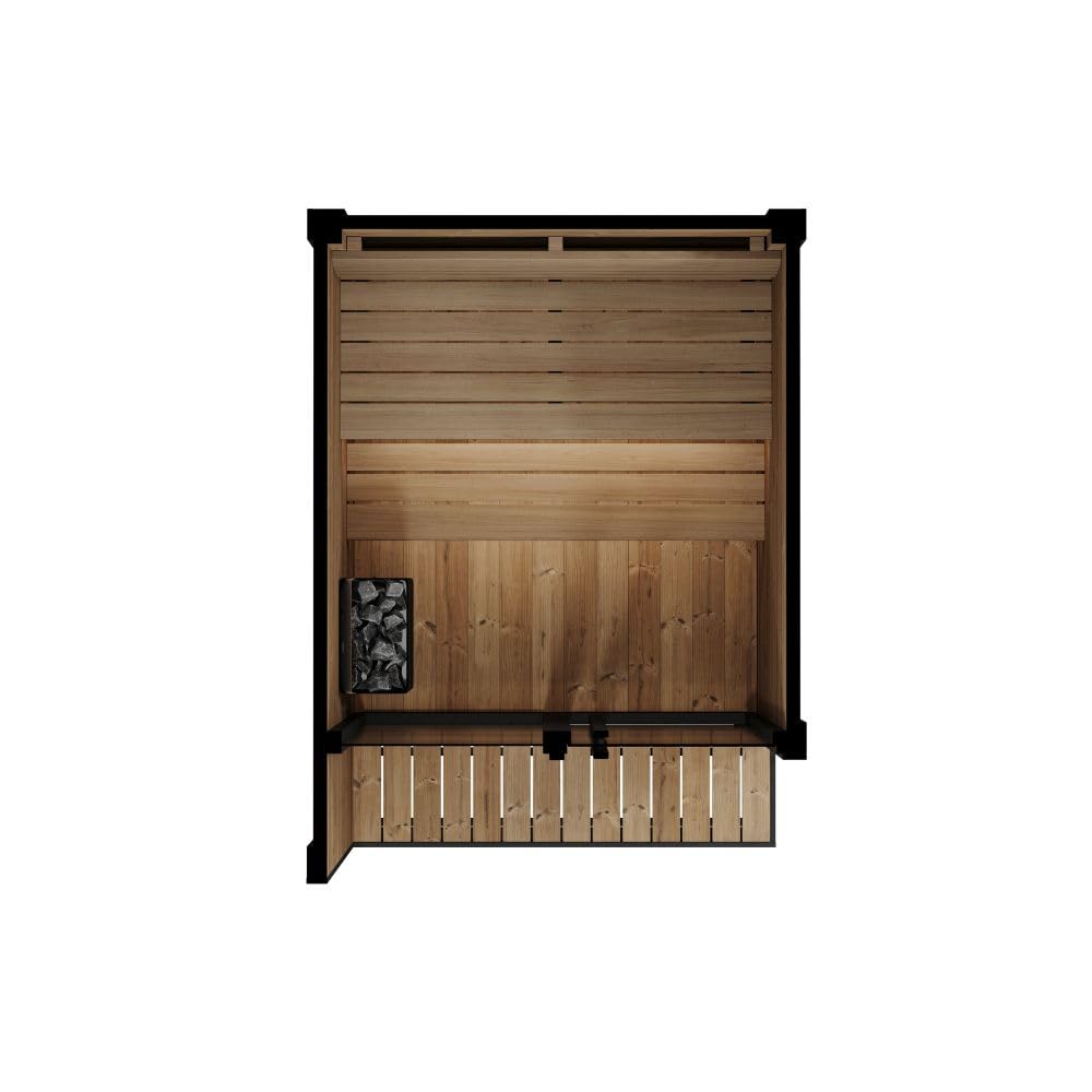 saunalife GL4 Outdoor Sauna Kit, Garden Luxury-Series Outdoor DIY Sauna Kit, Thermo-Spruce, up to 4 Persons Bundles (Sauna Heater and Sauna Stones Included) (Harvia The Wall SWS60 - Stainless Steel)