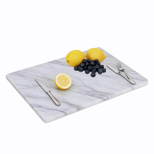 Carrara Marble Cutting Board for Kitchen, 24 x 20 Inch Extra Large Marble Pastry Slab, White Stone Cutting Board for Dough Kneading, Baking, Rolling, Cheese