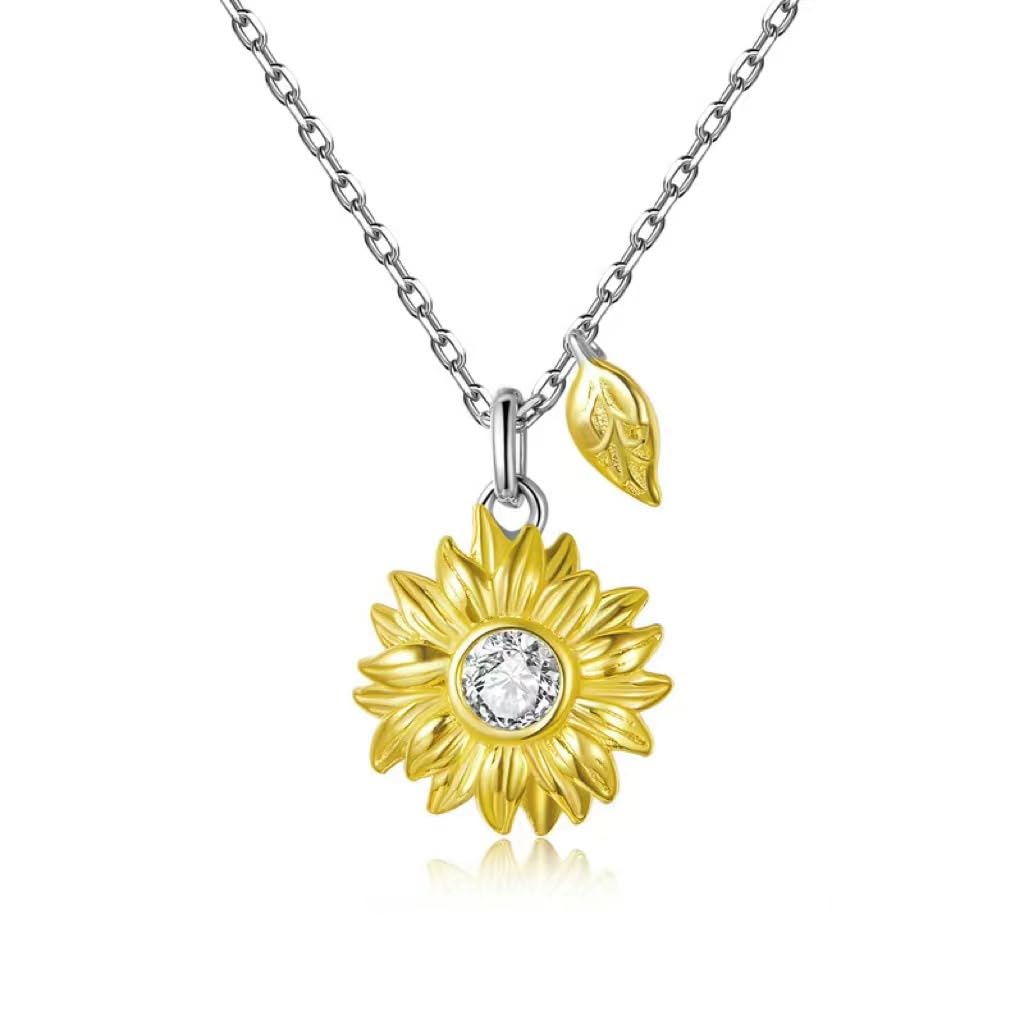 CCJM Sunflower Necklace for Women,Mothers Day Anniversary Birthday Christmas Gifts,You Are My Sunshine Sunflower Necklace Gift for Mom Wife Girlfriend Granddaughter Daughter Sister