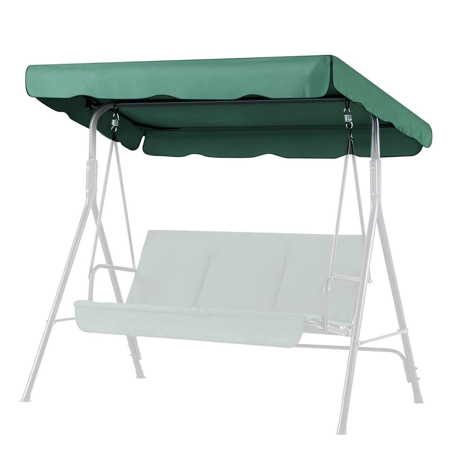 Flexzion Replacement Canopy for Outdoor Swing - 66" X 45" 2 Seat Bench Glider Swings Shade Fabric UV Weather Waterproof for Outdoor Garden Patio Yard Park Porch Seat Furniture, Green