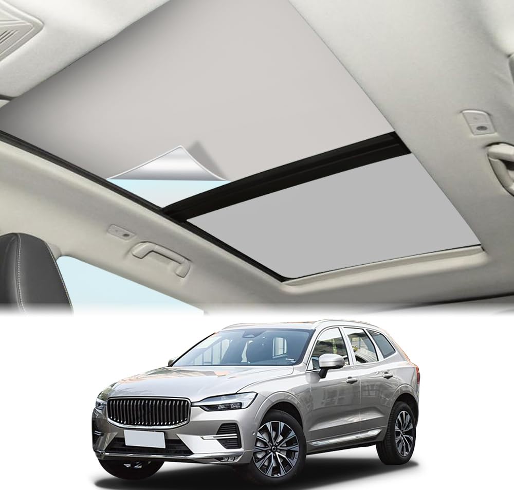 LAST CALL Foldable Sunroof Sunshade Compatible for Volvo 2018-2024 XC60 Accessories, UV and Heat Reflective Roof Sunshade for XC60 Accessories Sunroof Shade (Beige)