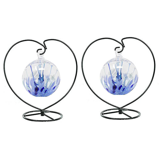 WOCTDTHW Ornament Display Stand Holder Iron Hanger for Chrismas Hanging Glass Globes (Love Shape 2 Pcs)