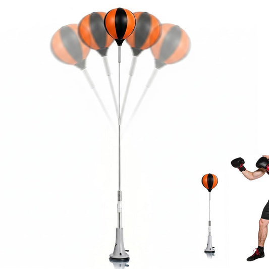 Adjustable Punching Bag with Suction Cup Base & Reflex Ball Set, Fast Bounceback Reflex Boxing Bag, Boxing Training Equipment, for Teens Adults, Speed, Agility, Stress Relief, Home Fitness Equipment