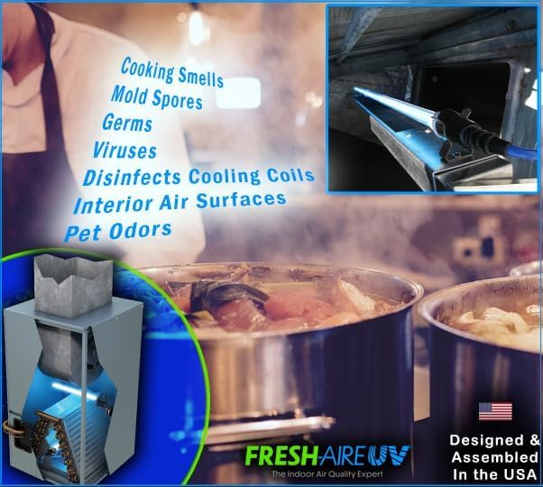 Fresh-Aire UV 24V HVAC UV Light Air Purification System - 254 NM Wavelength for Whole House Protection - Furnace and Air Handler Kit Made in USA