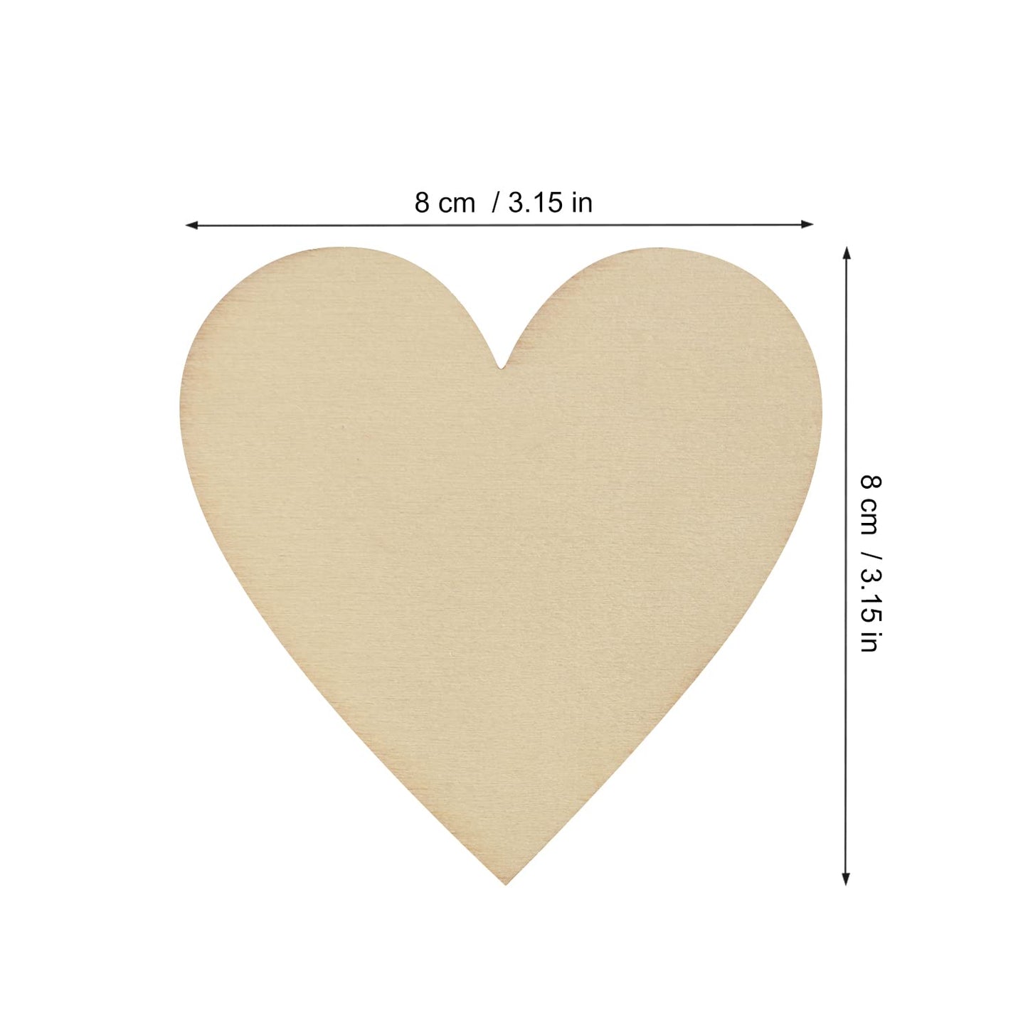Wood Heart Cutouts, 200 PCS 3.15 Inch Unfinished Wooden Hearts for Guest Book for DIY Crafts, Wedding Decor, and Valentine's Day Ornaments