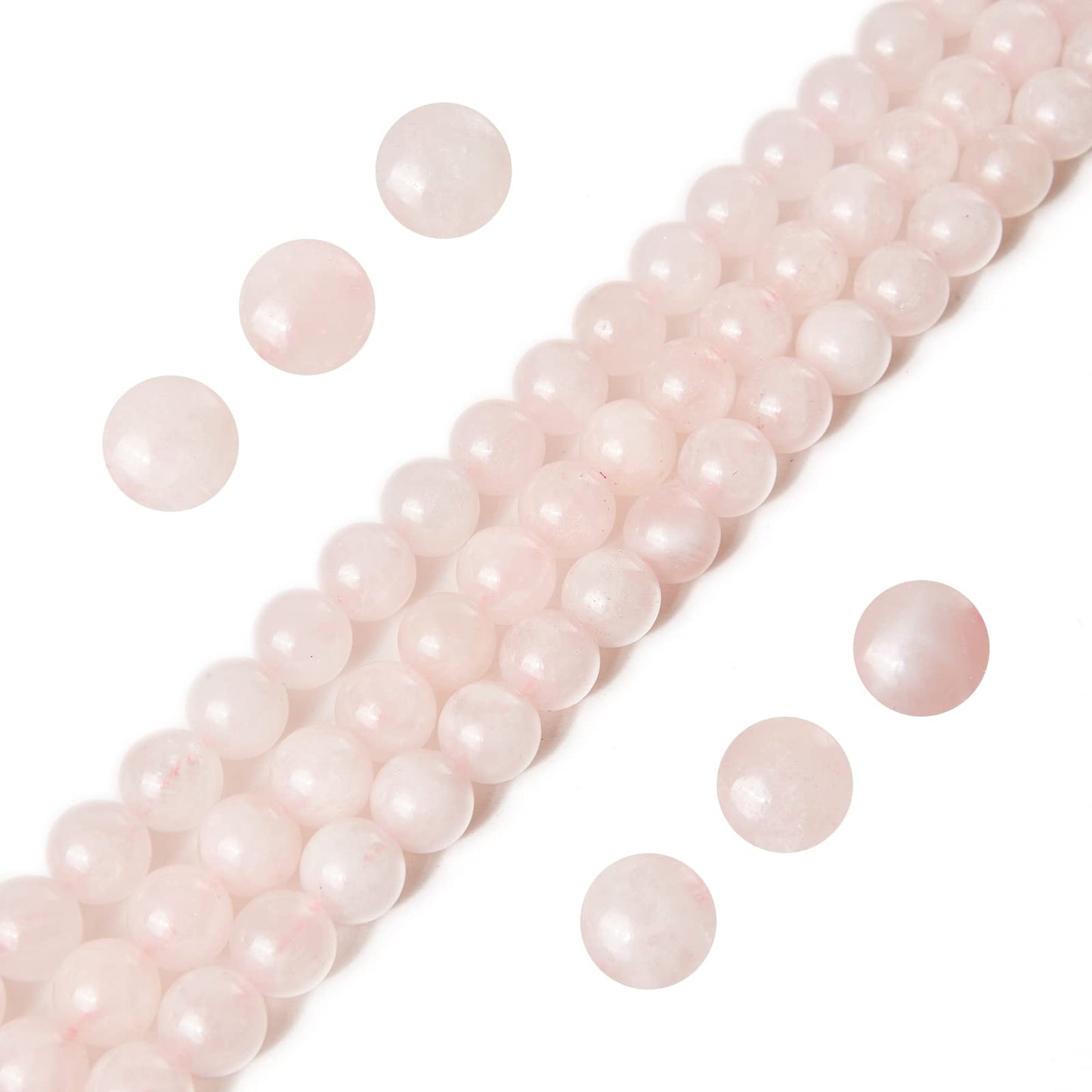 60pcs 6mm Rose Quartz Beads Natural Gemstone Beads Round Loose Beads for Jewelry Making
