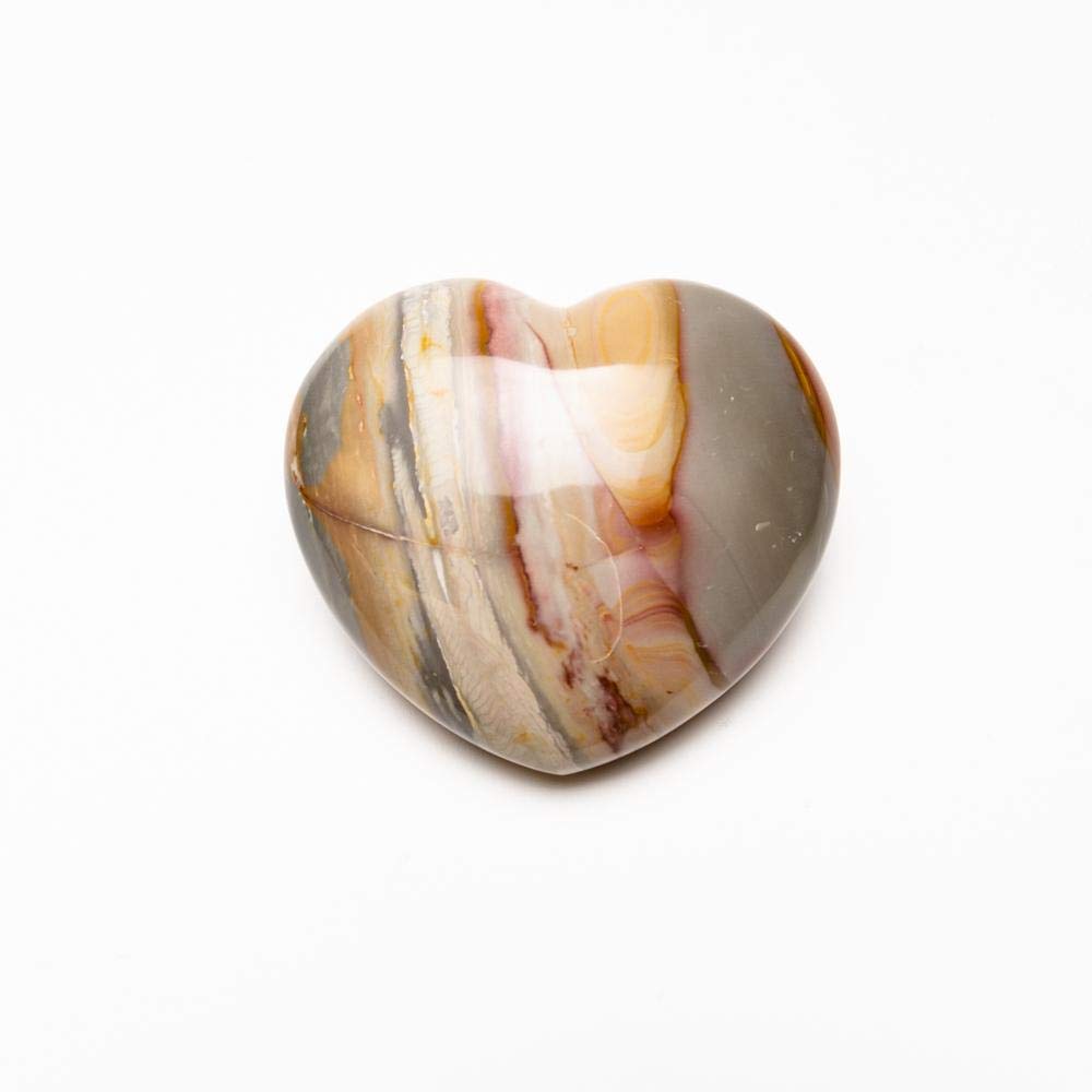 JIC Gem 1.3-1.5" Natural Ocean Jasper Palm Stone Crystal Healing Gemstone Decoration Worry Therapy Heart Shape Set of 10 Wholesale