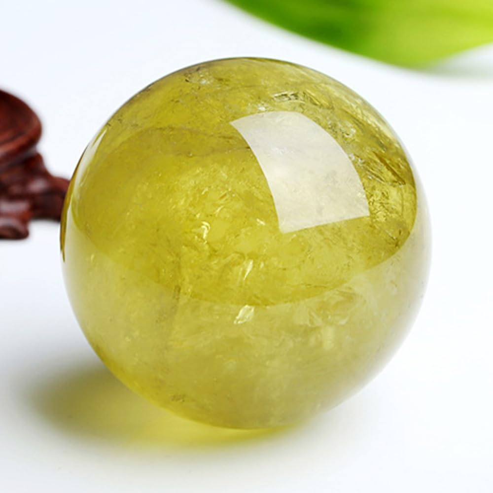 40-50mm Natural Citrine Crystal Ball, Hand Polished Yellow Quartz Sphere, Reiki Healing Crystal Sphere, Energy Balancing Stone Crafts, Feng Shui Home Desktop Ornament, Decorative Gift