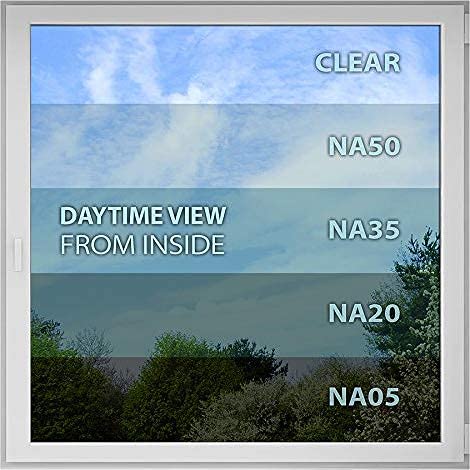 BDF NA20 Window Film Daytime Privacy and Sun Control Natural Black 20 (Dark) - 48in X 50ft