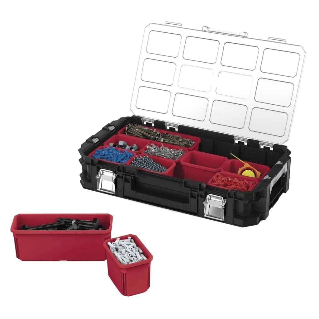 Keter 240051 Connect Organizer Tool Box, Black/Red, 54 x 30.2 x 11.5 cm
