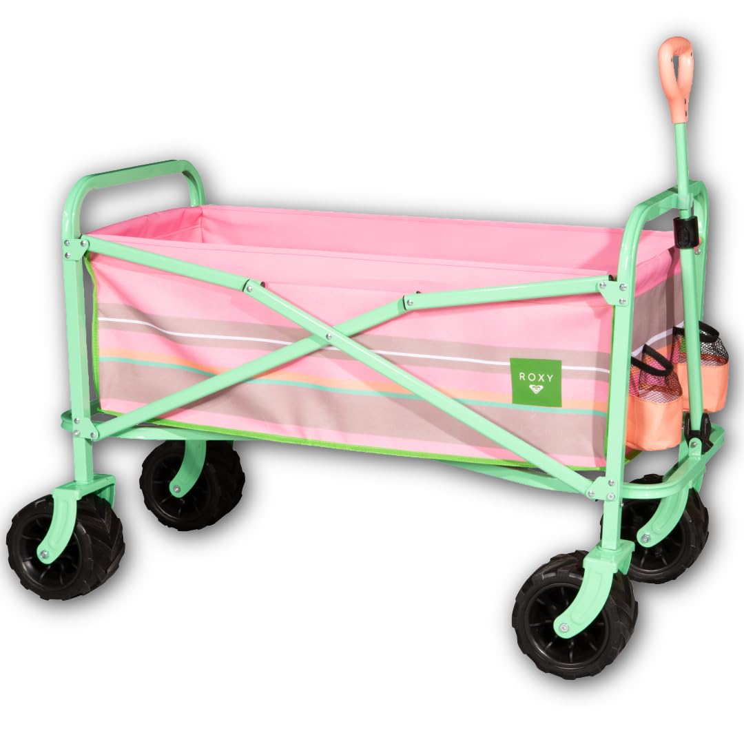 Roxy Folding Beach Wagon Cart – Heavy-Duty Collapsible Utility Wagon with All-Terrain Wheels, Large Storage Capacity, and Adjustable Handle – Ideal for Beach, Camping, and Outdoor Adventures
