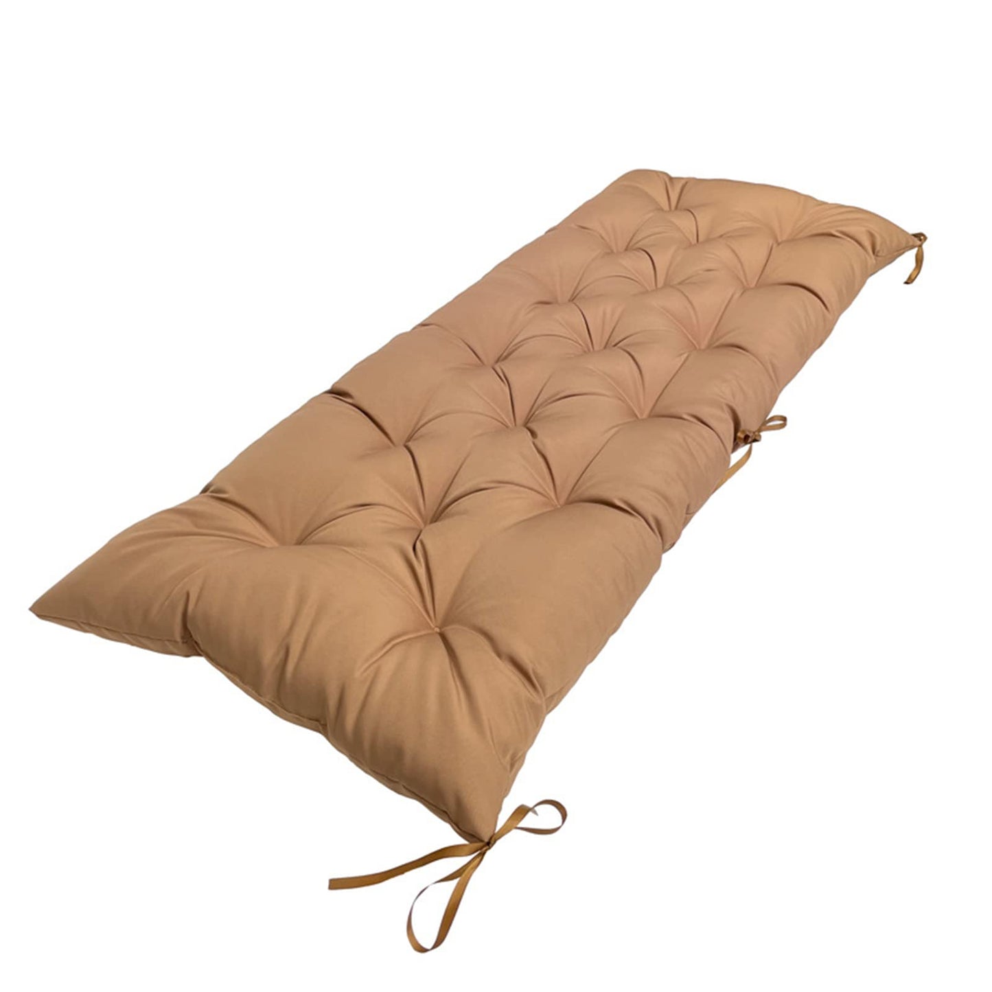 Eoieov Outdoor Bench Cushions 40 in with Ties Waterproof Tufted Thicken Patio Swing Chair Cushion for Wicker Loveseat Settee Garden Indoor Bench Shoe Storage,40 * 20",Khaki