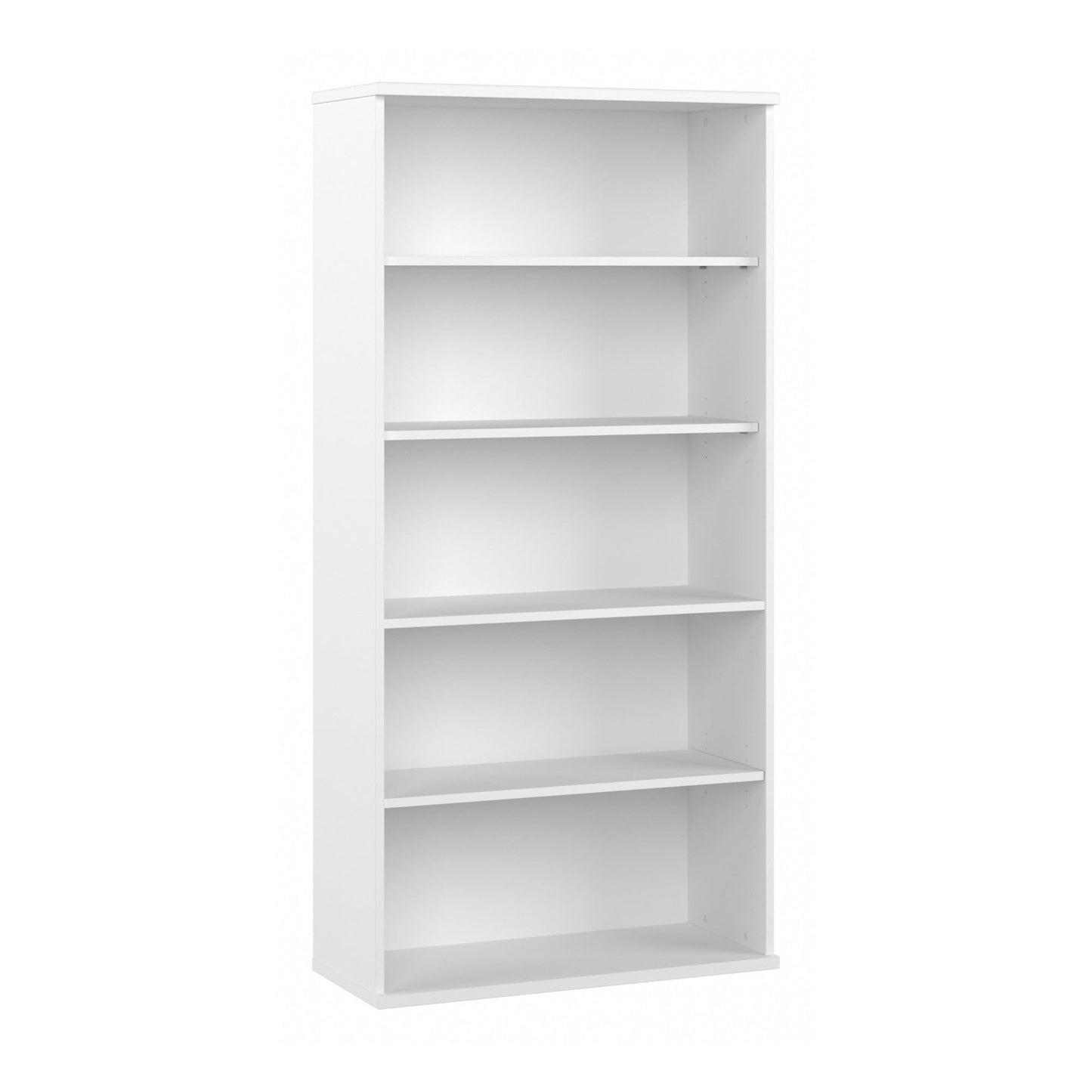 Bush Furniture Studio C Tall 5 Shelf Bookcase in White, Large Bookshelf for Home or Professional Office
