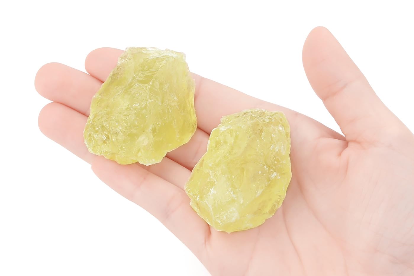NUKAYAI 2Pcs Citrine 1.8-2.2" Large Raw Crystals Natural Stones Citrine Healing Crystal Rocks for Polishing Decoration DIY Tumbling Wire Wrapping Wicca Reiki Rough Rock Gifts
