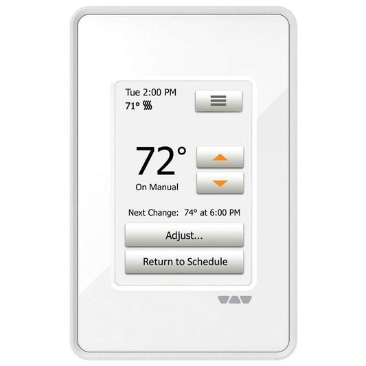 Schluter Ditra-Heat-E-RT Thermostat with Built-in Ground Fault Circuit Interrupter - Ideal for Home Floor Heating - Programmable Touchscreen, Energy Tracking, 3.5" Display - DHERT102/BW