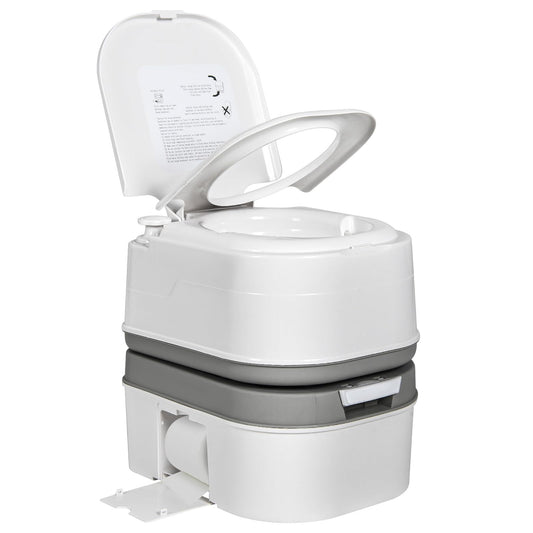 YITAHOME Portable Toilet 6.34 Gallon Camping Porta Potty with Paper and Detergent Collection, Leak-Proof Outdoor RV Porta Potty with Level Indicator, Rotating Spout, for Boating, Hiking, Trips, White