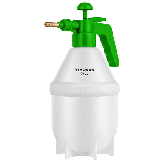VIVOSUN 27oz Pump Sprayer, Handheld Garden Water Sprayer Bottle with Adjustable Brass Nozzle, for Spraying Plants, Flowers, Weeds and Cleaning, Green