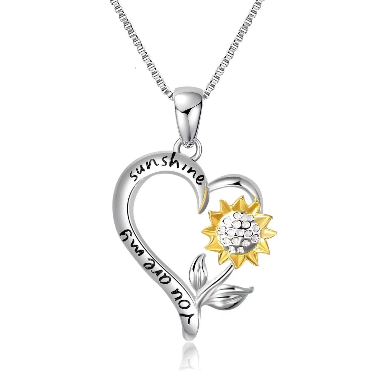 CCJM Sunflower Necklace for Women,Mothers Day Anniversary Birthday Christmas Gifts,You Are My Sunshine Sunflower Necklace Gift for Mom Wife Girlfriend Granddaughter Daughter Sister