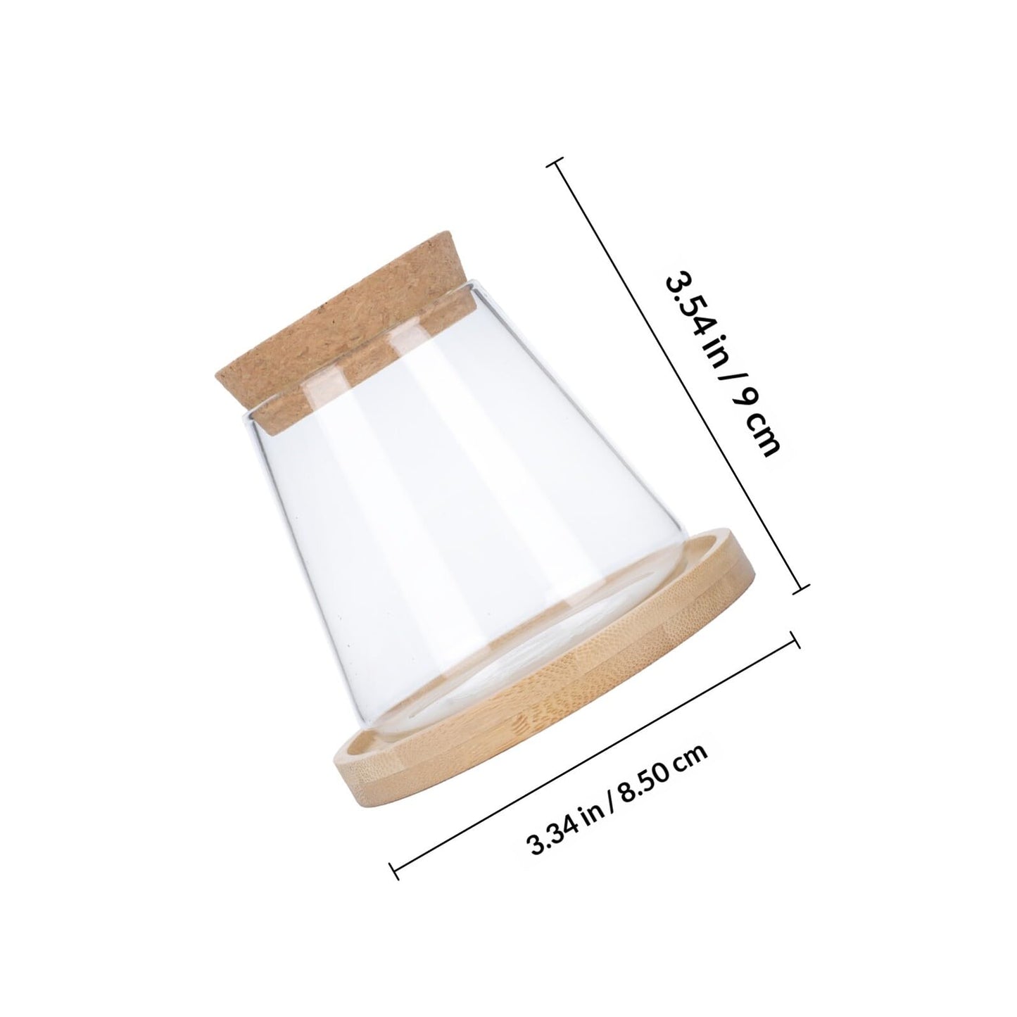 Ipetboom Hydroponic Glass Vase with Wooden Base and Brush, Ecological Bottle for Office Plant Propagation and Gardening Display, Glass Planter Terrarium for Indoor Home Décor