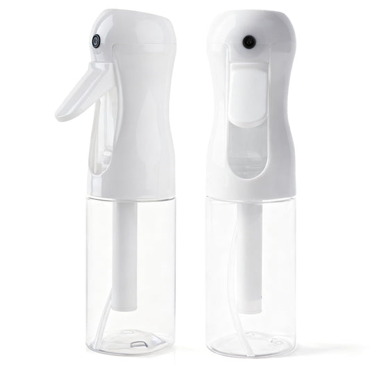 AMOMELA 2Pcs Continuous Spray Bottle For Hair,Ultra Fine Refillable Water Mister for Hair Styling, Plants, Cleaning, Salon, Misting & Skin Care（200ml/6.8oz Clear） (200ML 2PACK)