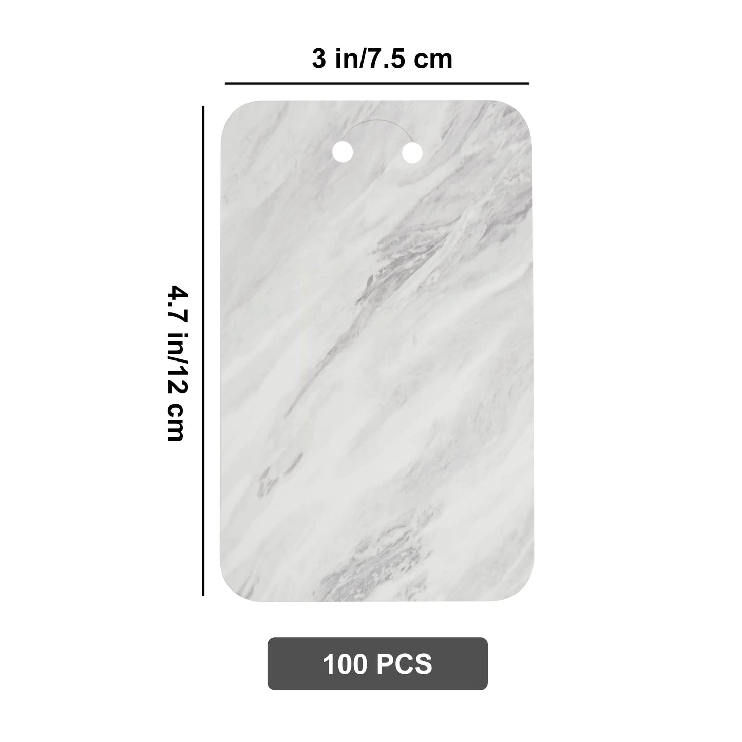 Temlum 100 Pcs Keychain Display Cards with Self-Sealing Bags, 3'' x 4.7'' Keychain Cards Holder for Display Keyring Cards Jewelry Packaging Supplies (Marble)