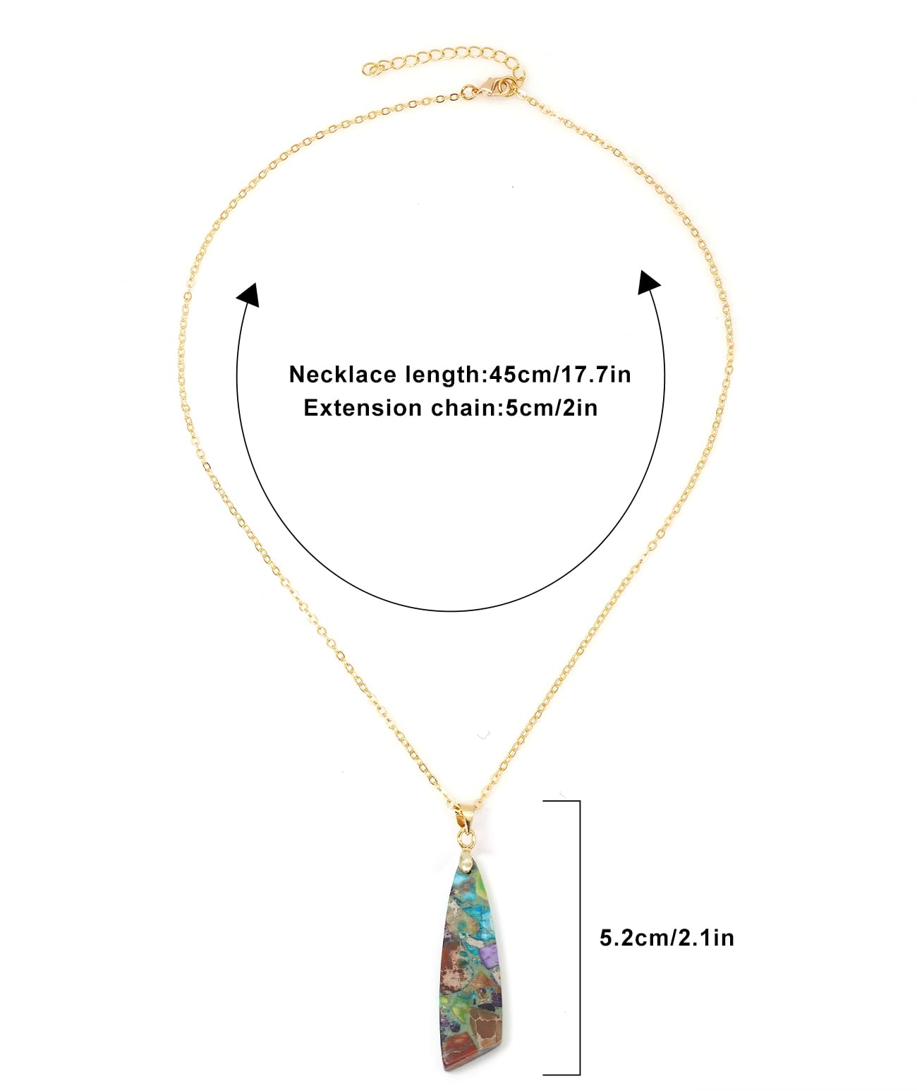 Wovanoo Nature Stone Necklaces for Women Boho Gemstone Pendant Necklace 18K Gold Chain Necklaces Blue Purple