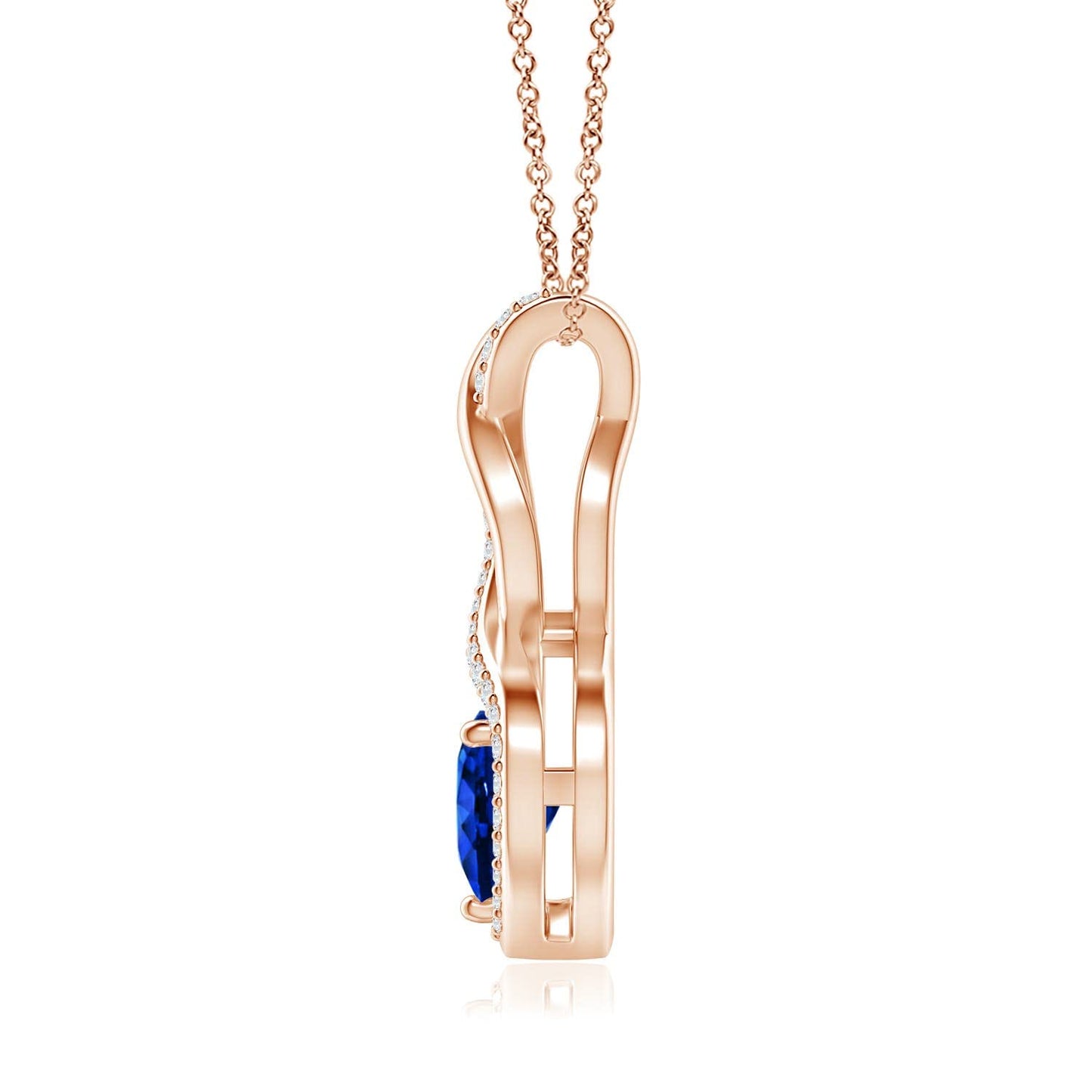 Angara Natural Blue Sapphire Pendant for Women | 0.3 ct Heart Shape Blue Sapphire Diamond Heart Pendant Necklace in Rose Gold | September Birthday, Anniversary, Gemstone Jewelry Gift | AAAA | 4mm