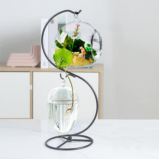 YY YEARCHY Ornament Display Stand Holder Home Wedding Decoration Rack for Hanging Glass Globe Air Plant Flower Pot Stand Iron Pot Hook Stand Terrarium Witch Ball