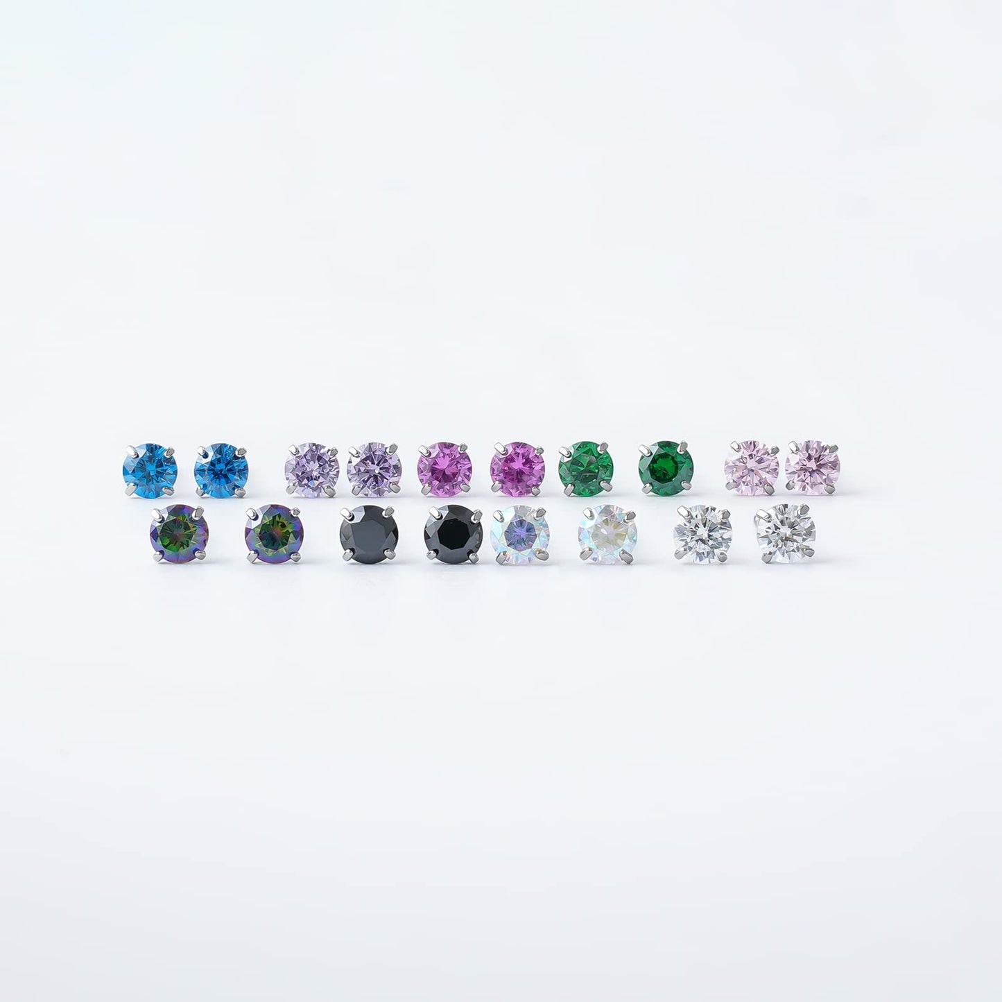 1 Pair Implant Grade Titanium Stud Earrings Set Hypoallergenic 3mm 4mm 5mm 6mm Cubic Zirconia G23 Titanium Earring Studs for Women Men for Sensitive Ear (3mm topaz blue)