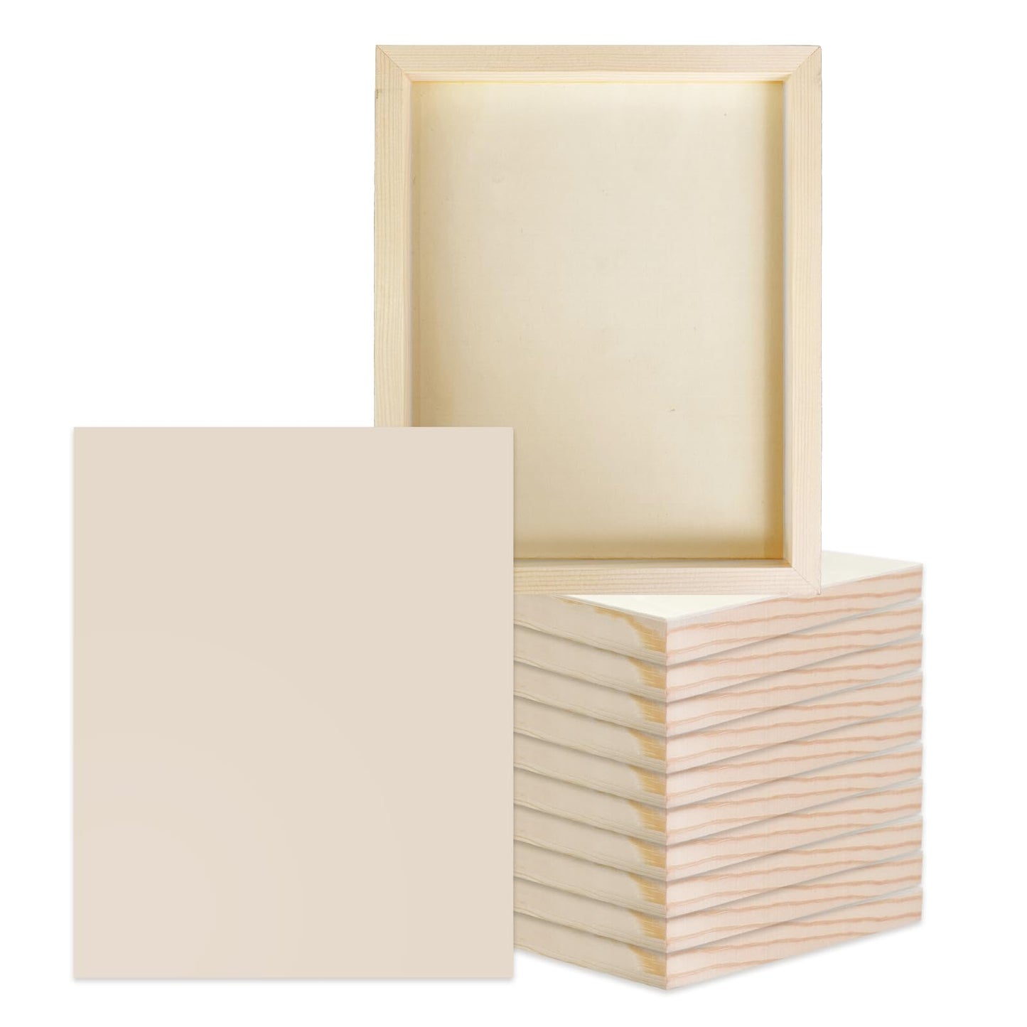 CONEHOY 12 Pcs Wood Panels 8 x 10 inch Unfinished Wooden Canvas Board for Painting Arts Pouring Oils Acrylics