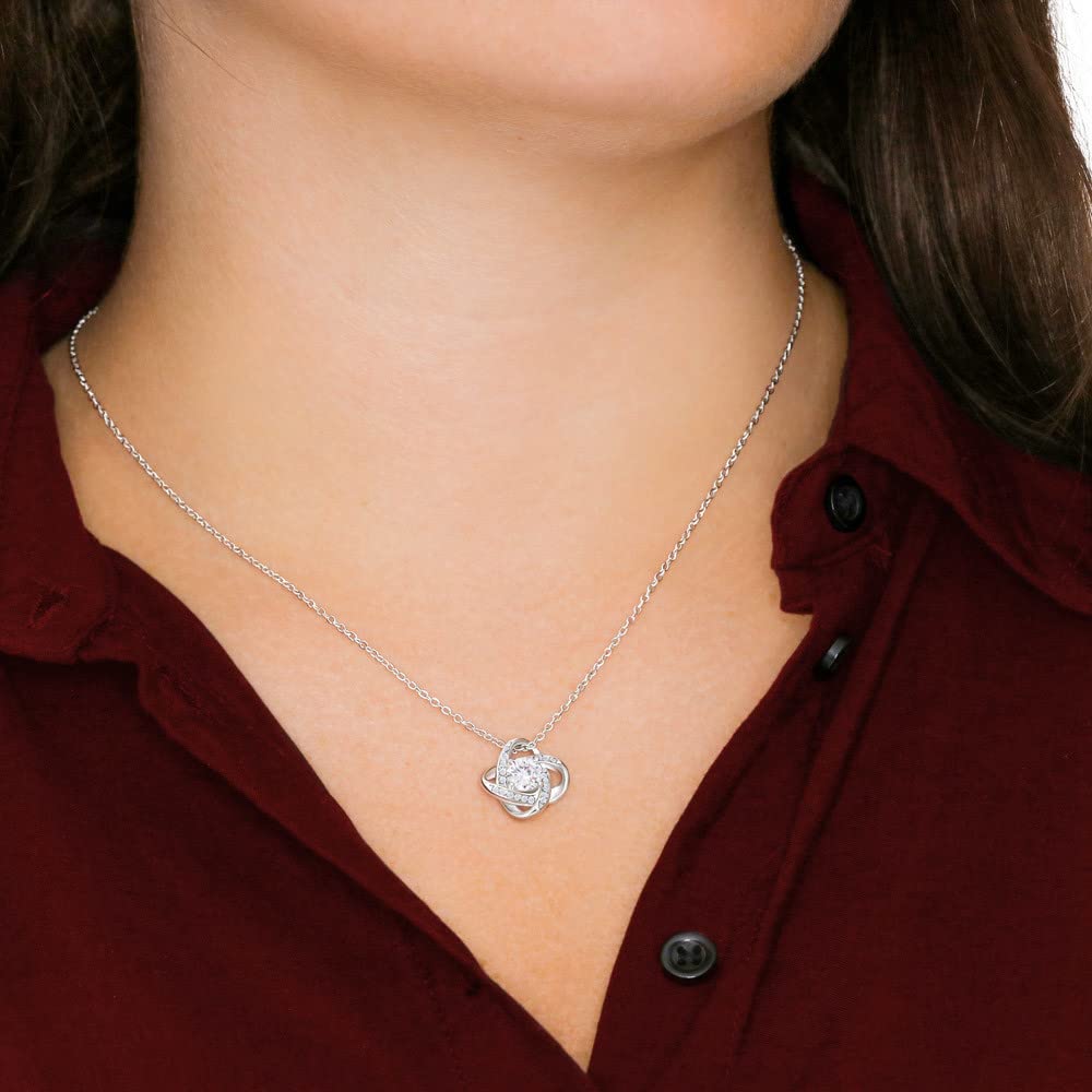 75th Birthday Gifts for Women, Elegant Love Knot Necklace with Message Card, Jewelry Gift for Grandma, Mom, or Wife, Milestone Birthday Keepsake