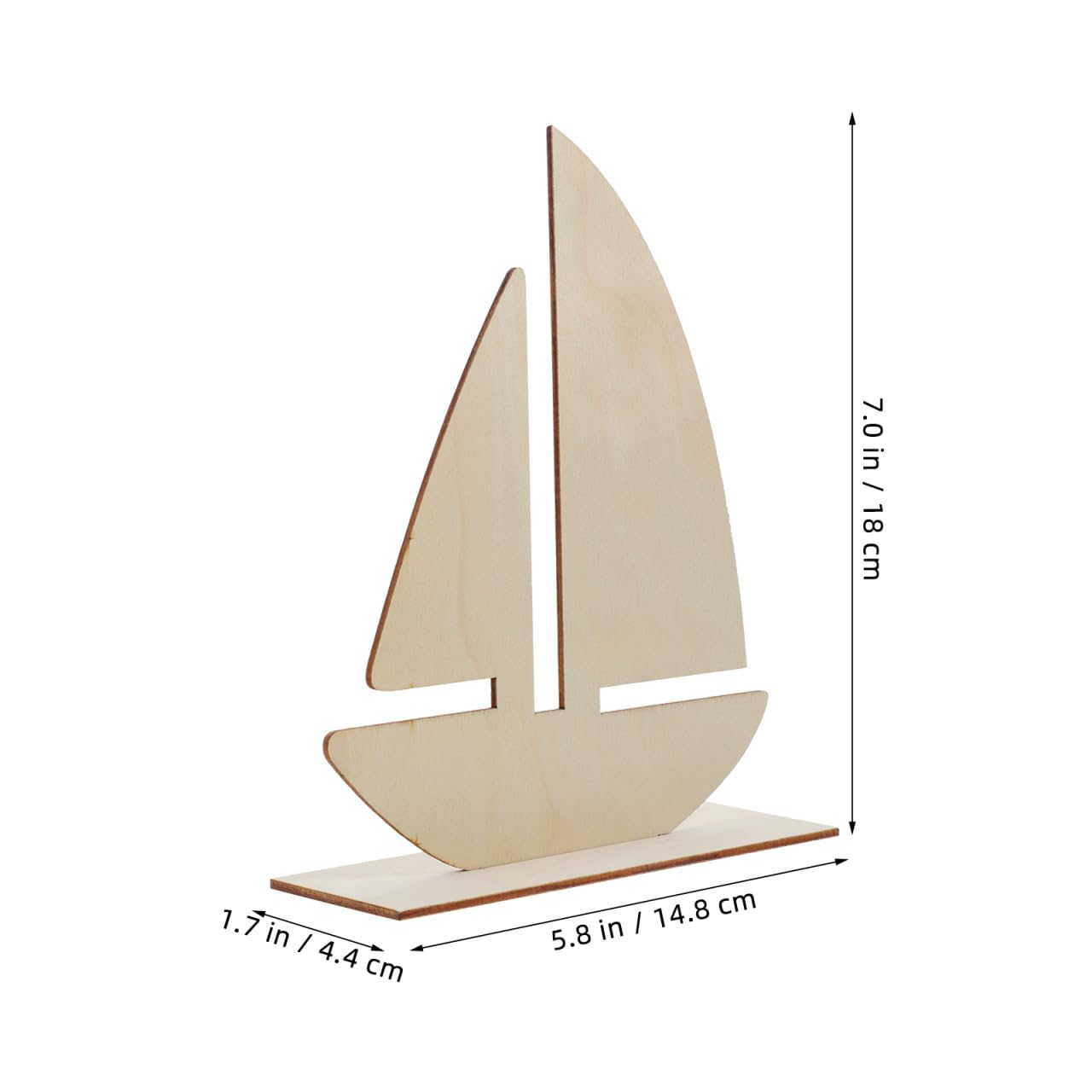 EXCEART 10 Pcs Sailboat Shape Wood Slices Unfinished Rustic Wooden Embellishments for DIY Crafts Home Nautical Decor 5.8X1.7X7.0in
