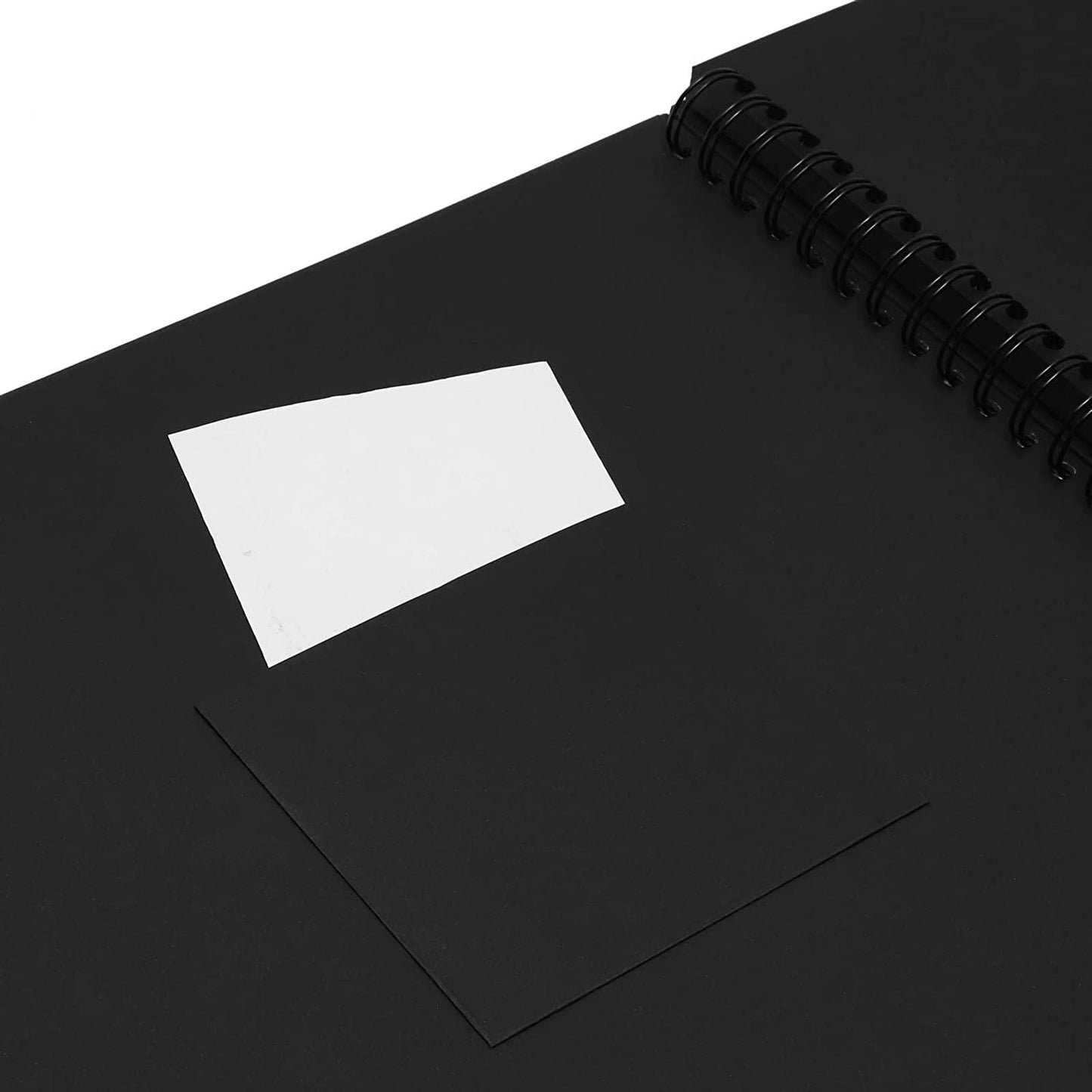 Juvale Spiral-Bound Scrapbook Album - Silk Ribbon Cover for Wedding Scrapbook - Durable Hardcover Black Paper Photo Albums - Complete Scrapbooking Supplies Kit, 80 Pages - 12.25 x 12.25 in, Black